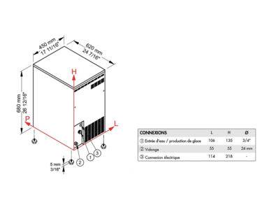 Machine à glace grains 67 kg/24h, réserve 10kg, condenseur air