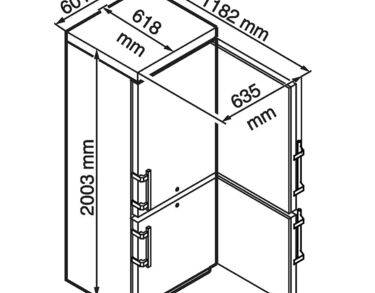 Combiné 5°C ± 3°C et -20°C, 361 litres, porte pleine