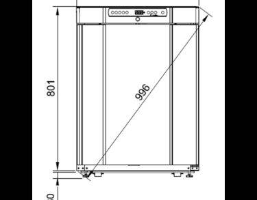 Table top positif labo vitré 125 L qualifiable +5°C +/-3K