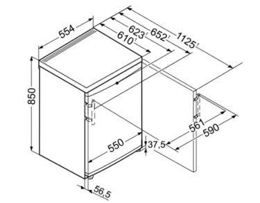 Réfrigérateur électroménager, table top, compartiment 4 étoiles, largeur 55cm