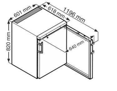 Armoire médicaments 5°C ± 3°C, 142 litres, encastrable sous paillasse, porte pleine