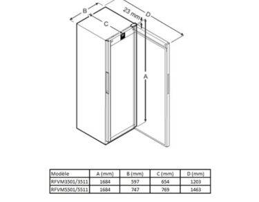 Armoire médicaments 5°C ± 3°C, 544 litres, porte pleine