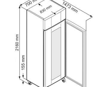 Armoire positive 5°C± 2°C, 597 litres, porte vitrée