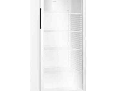 Armoire positive, carrosserie epoxy blanc, porte vitrée, 569L