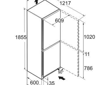 Combiné électroménager postif/négatif, 330L