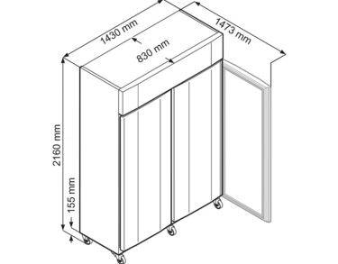 Armoire positive 5°C ± 2°C, 1361 litres, porte pleine