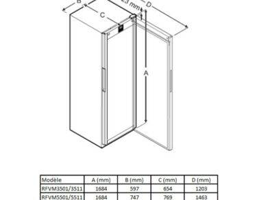 Armoire positive 5°C ± 3°C, 347 litres, porte vitrée