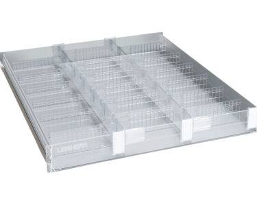 Tiroir aluminium (fond plein) façade plexi - dimensions utiles (lxpxh) 486x550x55 mm