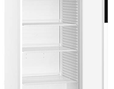 Armoire positive, carrosserie epoxy blanc, porte vitrée, 569L