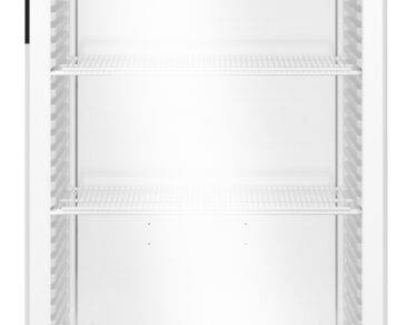 Armoire positive, carrosserie epoxy blanc, porte vitrée, 569L
