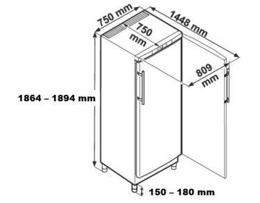 Armoire négative statique, carrosserie epoxy blanc, 513L