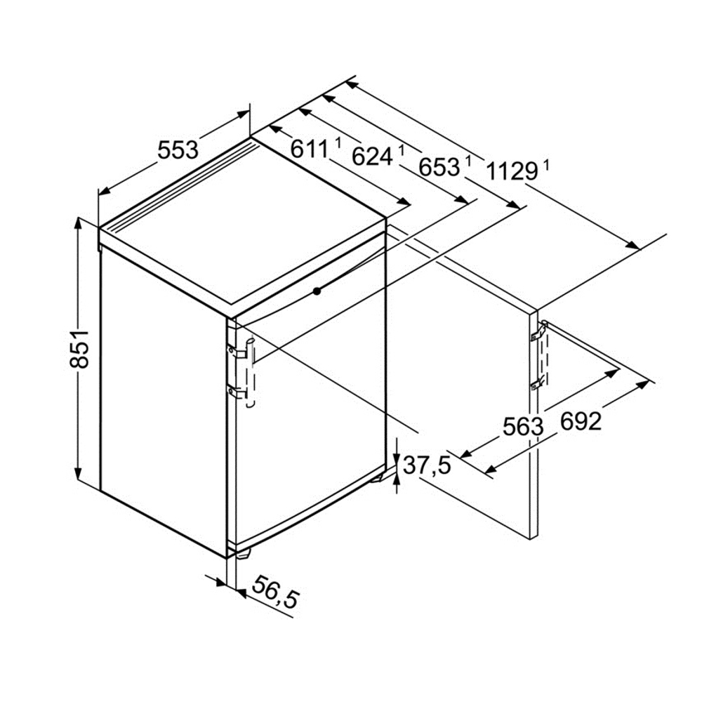 Congélateur armoire - 4 tiroirs 103L LIEBHERR 